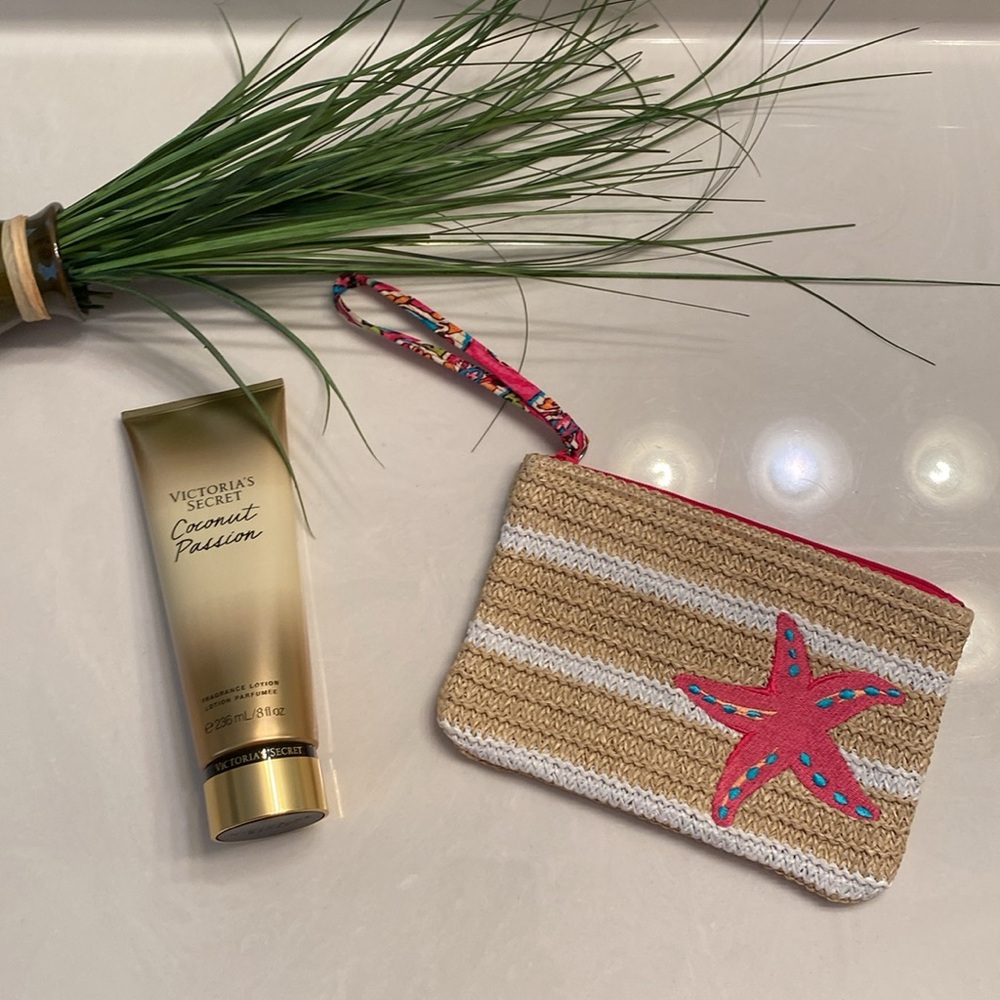 Vera Bradley wristlet and vs coconut lotion